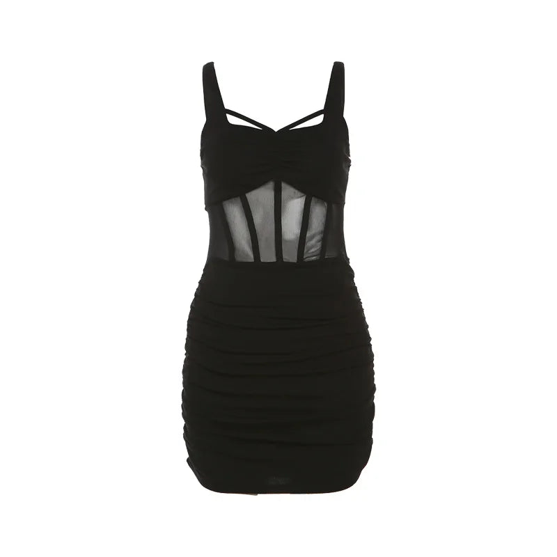 Hnewly Black Mysterious Sexy Mature Beautiful Tight Hot Confident Summer Party Intellectual Elegant Simple Women'S Strap Dress