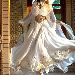 Hnewly  Exotic Western Dancer White Elven Saint Girl travel shoot set
