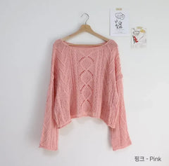 Hnewly  Long Sleeve Crochet Top Cable Knit Summer Beach Bikini Cover Up Crop Pullover Openwork Blouse Women Vacation Boho Outfit