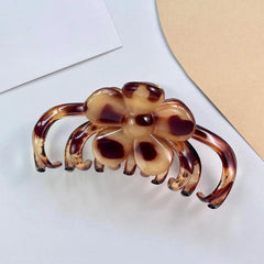Hnewly  1PC Large 13CM Lazy Wind Temperament Grab Clip Summer Hair Volume More Translucent Curry Color System Plate Hair Clip Shark Clip