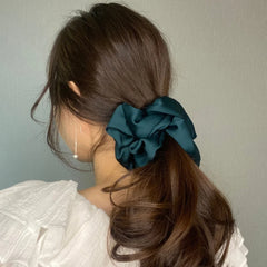 Hnewly Fashion Oversized Silk Scrunchies for Women Korean Chiffon Elastic Hair Ties Ponytail Holder Headwear Chouchou Cheveux Femme