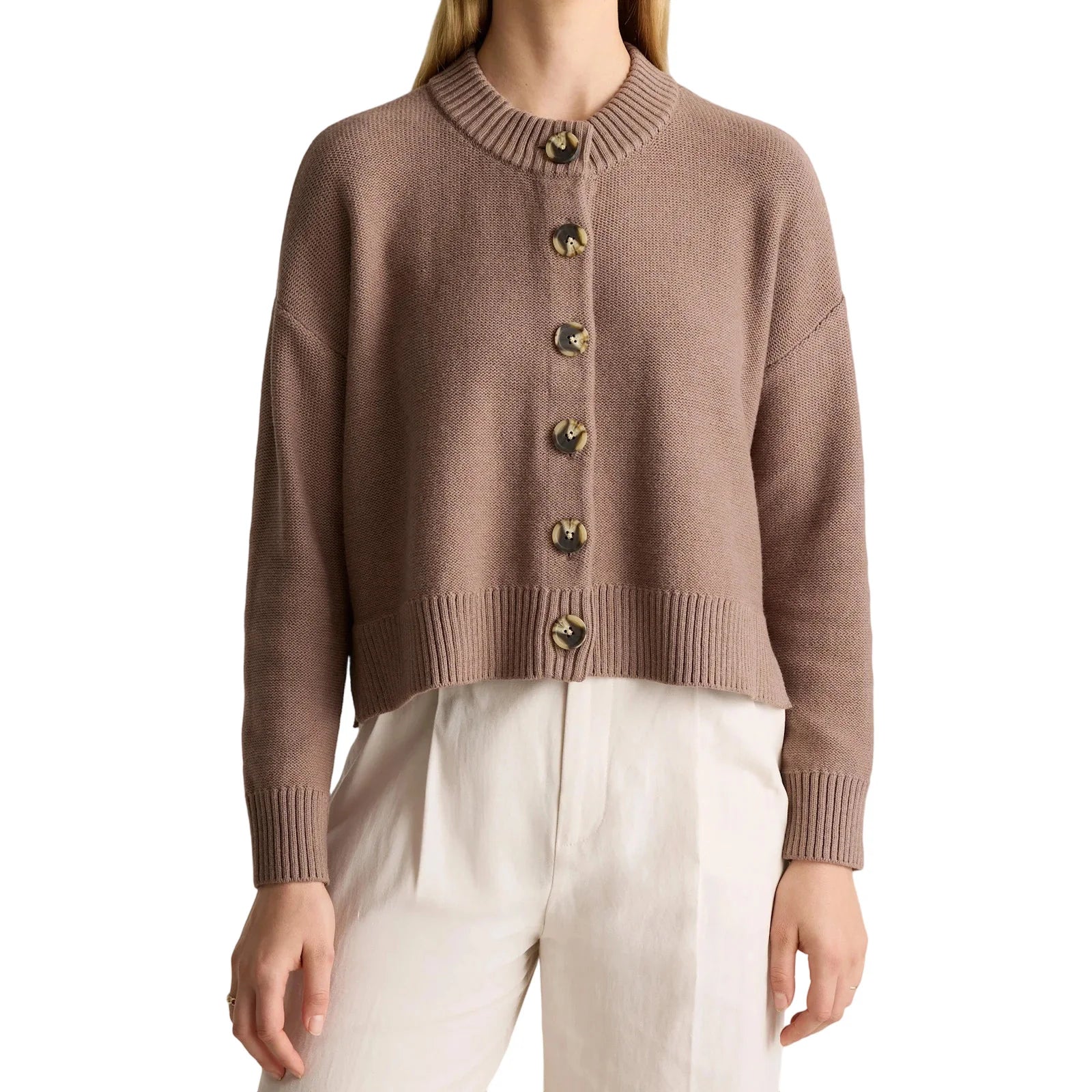 Hnewly Cardigan Tops y2k Women Clothes Solid Color Crew Neck Long Sleeve Button Down Knit Sweater 2000s Clothing Outwear