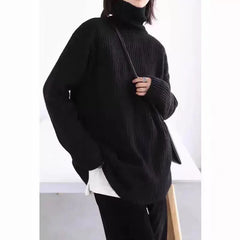 Hnewly  Oversized Turtleneck Sweater Soft Rib Knit Long Sleeve High Neck Pullovers Women Plain Jumper Autumn Winter 90s Normcore Outfit