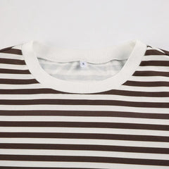 Hnewly  Casual Women's Striped T-shirts Loose O-neck Long Sleeve Female Shirts 2025 Spring Lady All-match Cozy Pullovers