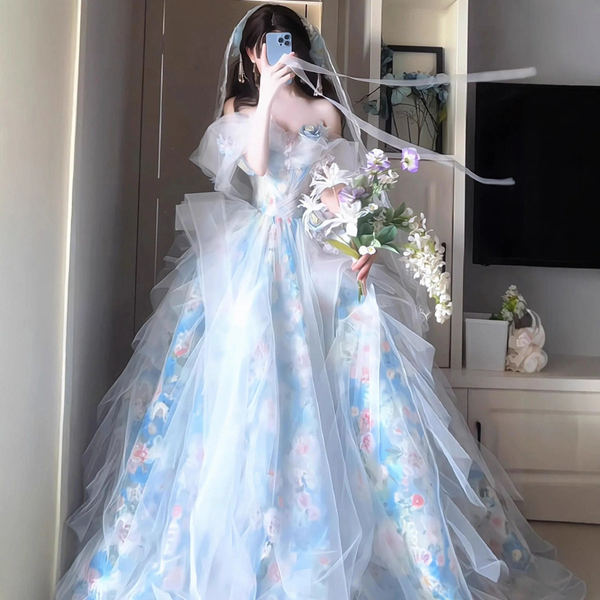 Hnewly  New One Shoulder Light Evening Dress with High Grade Sensation, Forest Student Adult Ceremony, Birthday Party, Princess Dress