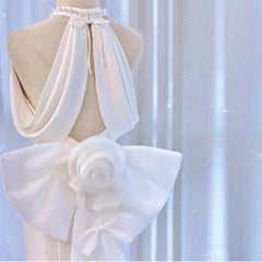 Hnewly  Hanging Neck Fish Tail Light Wedding Dress Bride's Temperament High-end And Simple French Welcome Dress Trailing Customized
