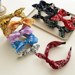 Lunivop  Paisley Bandana Hairbands for Women Fashion Top Knotted Bow Headband Cute Rabbit Ear Turban Headwrap Hair Band Girls Accessories