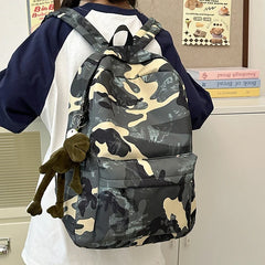 Lunivop  Camouflage Backpacks For Women Large Capacity Waterproof Nylon School Bags Unisex Graffiti Leisure Or Travel Bags Green Satchels