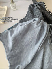 Hnewly American Retro Striped Blouses Turtleneck Turtleneck Tops Drawstring Elegant Office Lady Off Shoulder Casual Shirts Streetwear