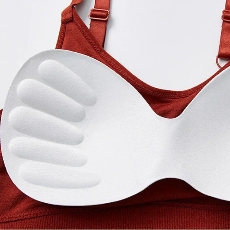 Hnewly Tube Tops for Women's Seamless Solid Color U Back Women's Underwear Crop Top Sports Tank Tops Bottoming Bra with Chest Pad Top