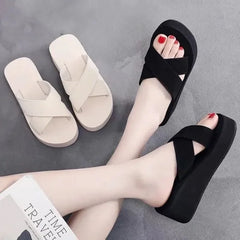 Hnewly  Slides Non Slip Women's Slippers And Ladies Sandals Platform Thick Shoes Flip Flops With Novelties Clappers Korea Style 39