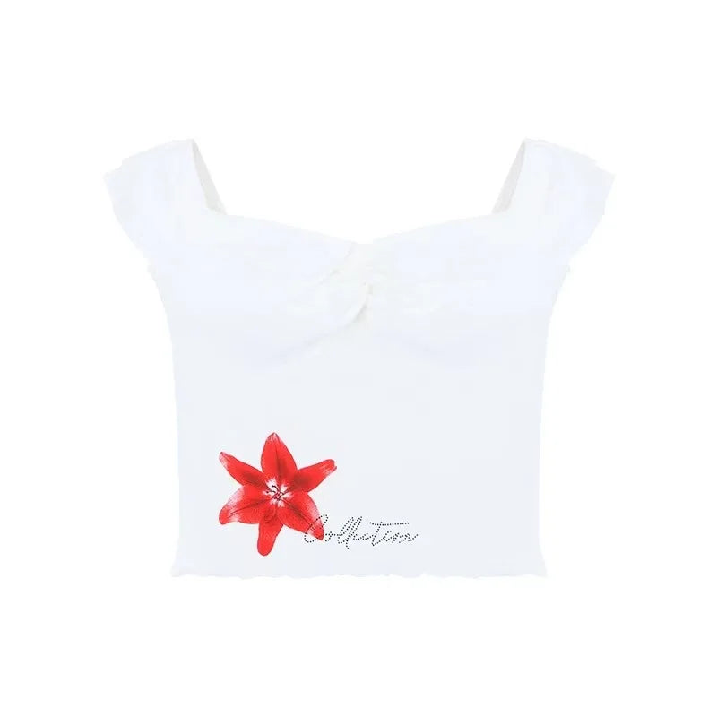 Hnewly Sexy Slash Neck Slim Tops 2 Piece Sets Y2K Femme Summer One Shoulder Tight Crop Tops High Waist Chic Patchwork A Line Skirt Suit