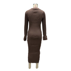 Hnewly  Maternity Ribbed Knit V Neck Long Sleeve Bodycon Dress Casual Pregnancy Outfit Soft Stretchy Slim Fit Gown for Women Daily Wear