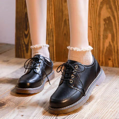 Hnewly New Women Oxfords Women's Shoes Ladies Leather Female Round Toe Sewing Retro Comfortable Footwear Lolita Shoe Brown 40