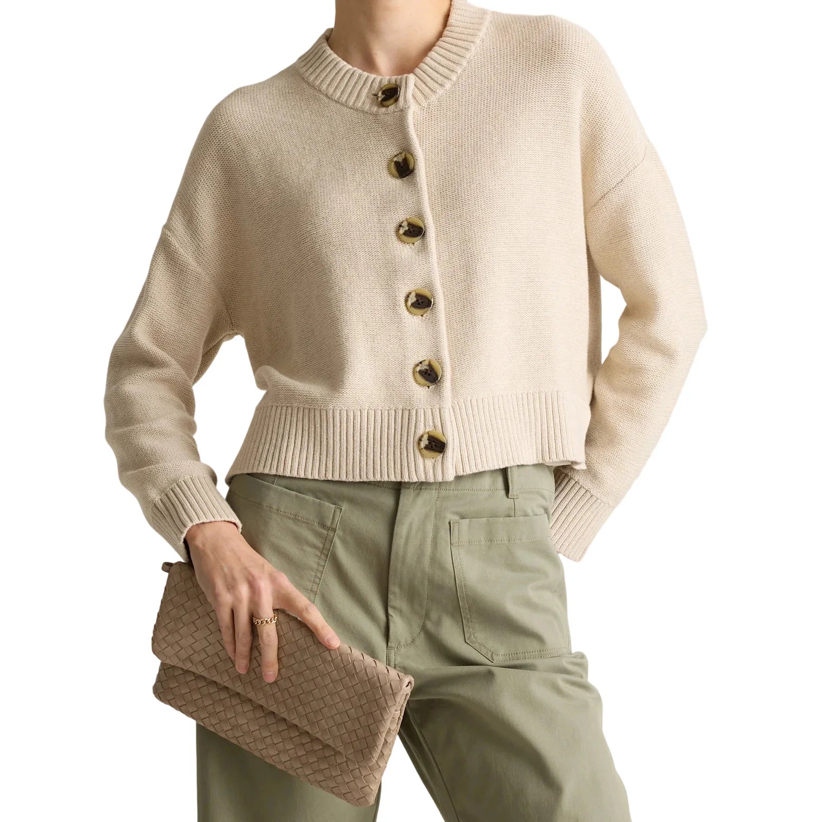 Hnewly Cardigan Tops y2k Women Clothes Solid Color Crew Neck Long Sleeve Button Down Knit Sweater 2000s Clothing Outwear