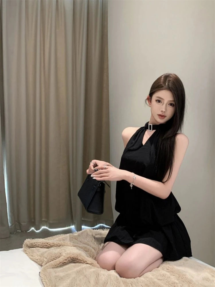 Hnewly Sexy Bodycon Woman Dress Vestidos De Mujer Temperament Summer Robe Femme Bandage Folds Backless Sequin Tunic Mini Dresses