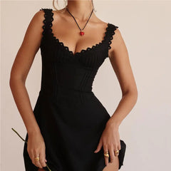 Hnewly  Mini dresses for women Summer white lace dress bodycon sexy knitted dresses elegant evening party dresses vintage clothes