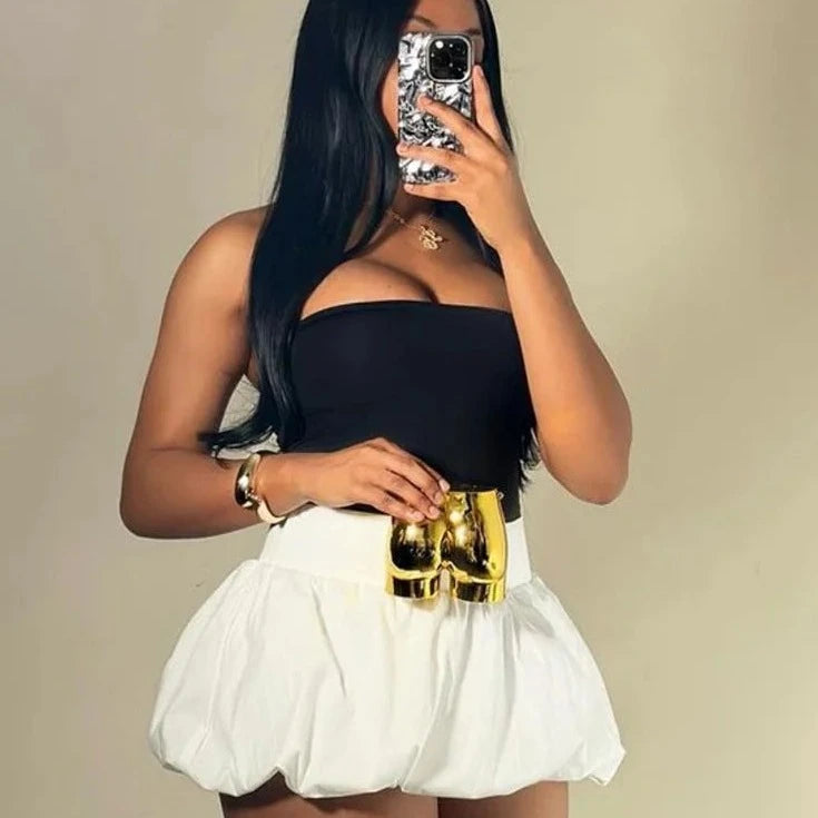 Hnewly Ball Gown Skirts Women Y2K Hottie 2024 Summer Trend Midnight Waistband Miniskirts Birthday Streetwear Wild Bottoms