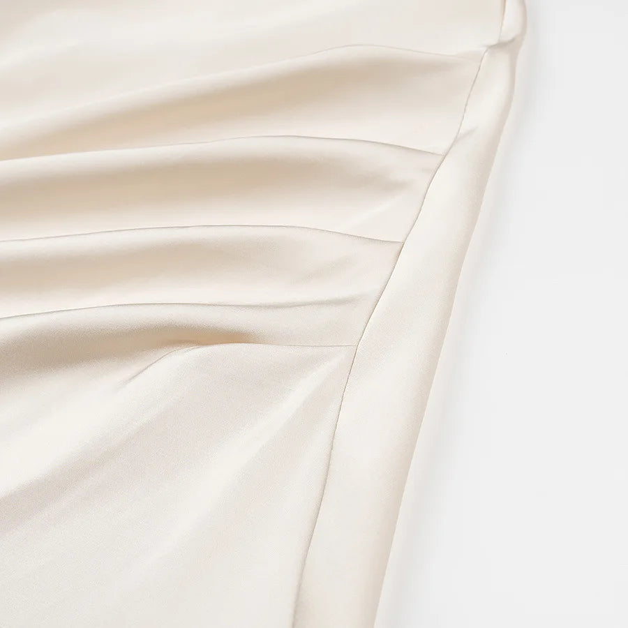 Hnewly   3D Flower Satin Halter-neck Short Dress 2025 New Fashion Beige Slim Sleeveless Dresses Backless Summer Party Dress For Women