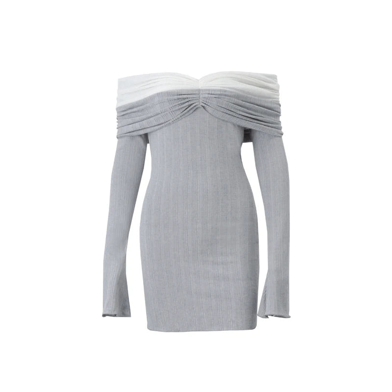 Hnewly Sexy Elegant Off Shoulder A-line Long Sleeve Mini Dress 2025 Summer Dress Women 50% Off Hot Sale Limited Time Offer