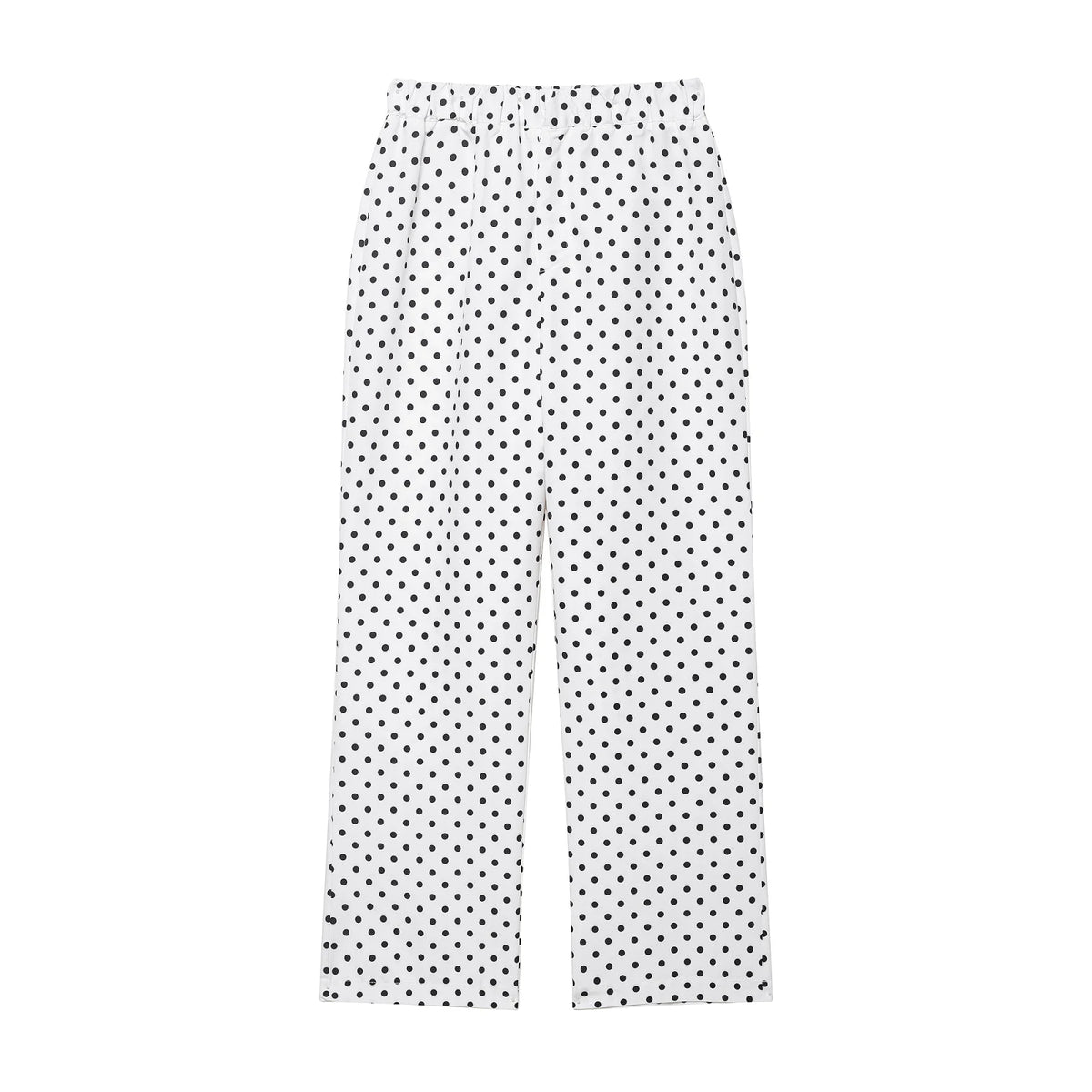 Hnewly  Fashion Polka Dot Printed Long Pants For Women Elegant Zipper Mid Waist Straight Leg Trouser Female Street Chic