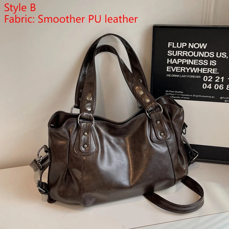 Hnewly  Soft Interior Compartment Shoulder Bags High Quality Contrasting Colors Bags for Women Fashion Zipper Pu Women's Handbags