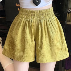 Hnewly  New Style Jacquard Shorts for Women Fashionable and Stylish Small A-line Wide Legs