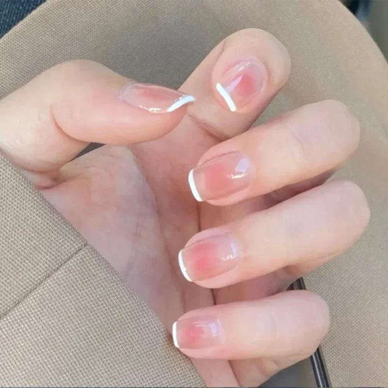 Hnewly 24pcs Red Rose False Nails Full Coverage Set Reusable Fake Nails Faux Acrylic Press on Nails with Accessories