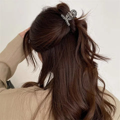 Hnewly  1PC Acetate Scratch Clip Small Half Tie Hair Clip Women Hair Volume Less Advanced Feeling Shark Clip Back of Head Hairpin