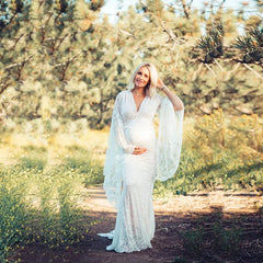Hnewly  Maternity's New Sexy Maternity Photography Props Dresses Gown for Photo Shoots White Women Pregnancy Dress