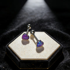 Hnewly  1Pc Trendy Sweet Cool Style Stainless Steel 1.6mm Sparkling Heart Tongue Stud Unique High Quality Body Piercing Gift