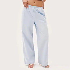 Hnewly  Elegant Lapel Shirt Pants Women Set Solid Back-Belted Top Straight High Waist Female Pants Matching Lady Top Suit New