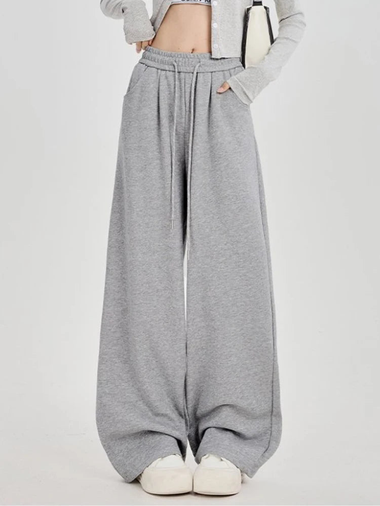 Hnewly  Women's American Style Sweatpants - Flared Lounge Pants Curved Hem Flowy Joggers Fall Loose Fit Casual Streetwear