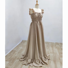 Hnewly  Cotton Maternity Dress Softom Cfortable Dress Pleated Maternity Dresses For Baby Showers Dress Photo Shoot Pregnant
