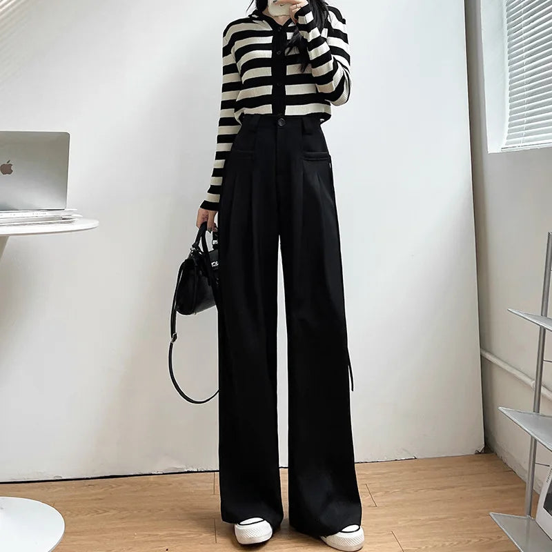Hnewly  Wide Leg Pants Ivory Womens Summer Linen Patchwork Wide-Legged Boho Young Lightweight Draped Resort Airy Trousers Highstreet Y2K
