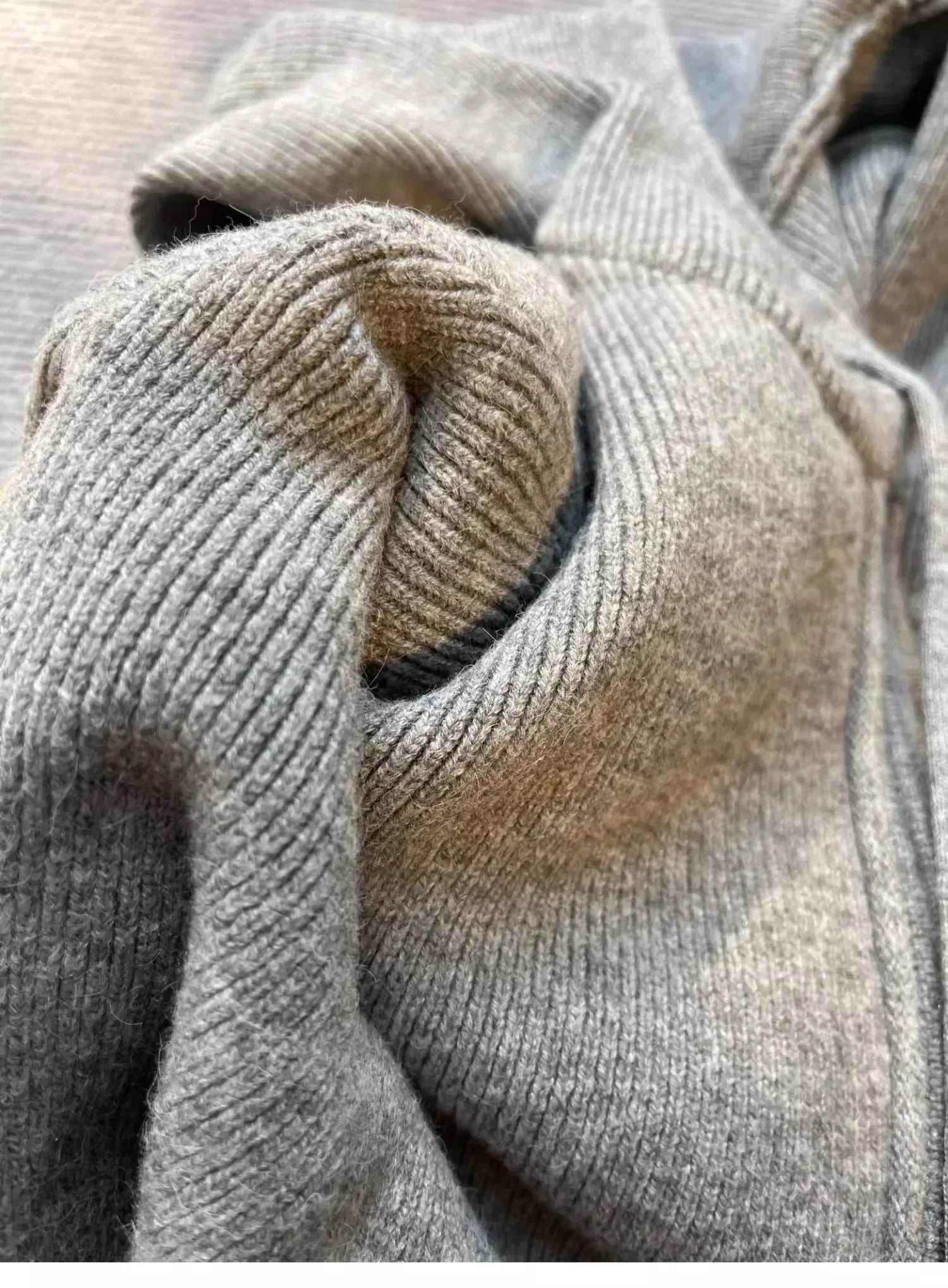 Hnewly Gray Hooded Sweater Coat Autumn Winter Double Zipper Long Sleeve Loose Fashion Korean Soft Thickened Knitted Tops Coats