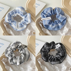 Lunivop  Korean Stripe Hair Scrunchies Tie Elegant Simple Large Hair Ropes Rubber Bands Ponytail Headwear Hair Accessories For Girls New