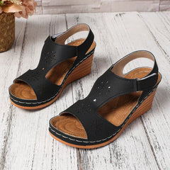 Lunivop  Women's High Heel Sandals Large Size Slip-On Thick Bottom Fish Mouth Hollow out Roman Style Fashionable Sandals