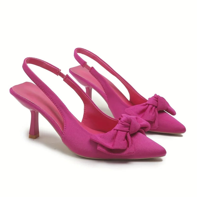 Hnewly  Fashionable/sexy Bow Tie Banquet Hot Selling High Heels Summer New Style Pointed Thin Heel Comfortable Casual Sandals for Women