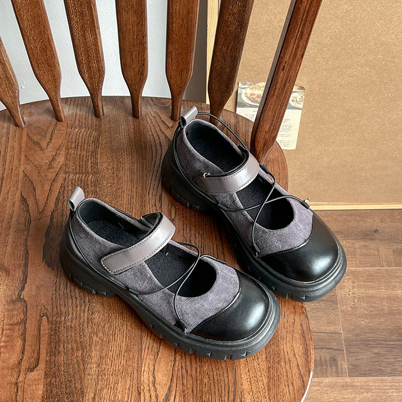 Hnewly  Shallow Shoes for Woman Elegantes Mary Jane Ladies Outdoor Pumps Sapatos Femininos Women's Pumps and Heels Thick Bottom Shoes