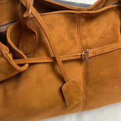 Lunivop  Large Capacity Faux Suede Shoulder Bags Solid Simple Big Handbags Women Elegant Retro Female Bags New In Casual Totes