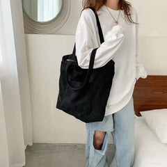 Hnewly Women Corduroy Tote Bag Large Shoulder Hobo Bags Casual Handbags Big Capacity Shopping Work Bag