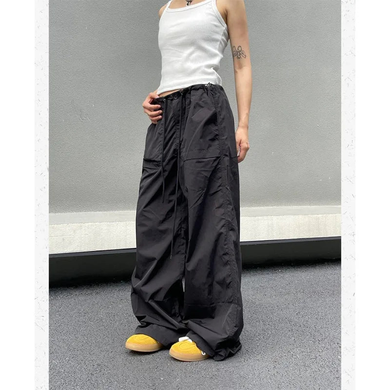 Hnewly Vintage Harajuku Oversized Pants Women America Retro Baggy Casual New Cargo Trousers Man Y2k Summer Streetwear Loose