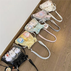 Hnewly  Drawstring Lucky Charm Ita Bag Ladies Fits 10-15cm Doll Crossbody Purse Women Compact Versatile Outing Transparent Shoulder Bag
