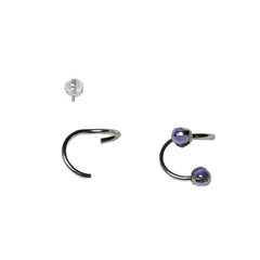Hnewly  Transparent Multi-Color Beaded S-Shaped Titanium Steel Internal Thread Labret Stud S-Ring Niche Edgy Girl Piercing Jewelry Gift