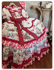 Hnewly  Graceful Lady Cute Sweet Girl Japanese Original Lolita Dress Pastoral Style OP Princess Dress Doll Collar Princess Dresses