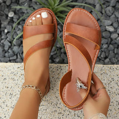 Lunivop  Fashionable Comfortable Large Size Women's Flat Heel Sandals round Toe Roman Style Shoes for Summer New Arrival