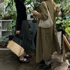 Hnewly  Summer Straw Shoulder Women Large Capacity Rattan Handle Splicing Color Beach Bag Genuine Leather Tote Bags For Women