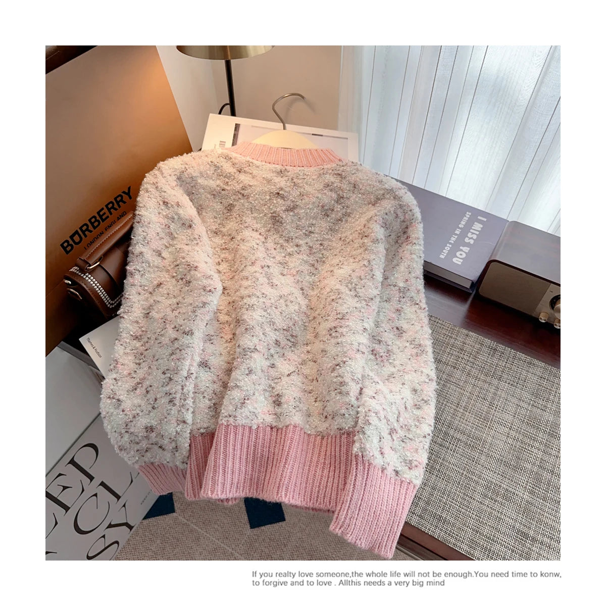 Hnewly  Luxury Pearl Button Sweater Women O-Neck Long Sleeve Cardigan Coat  Single Breasted Warm Jacket Casual All-Matched Knitwear Top