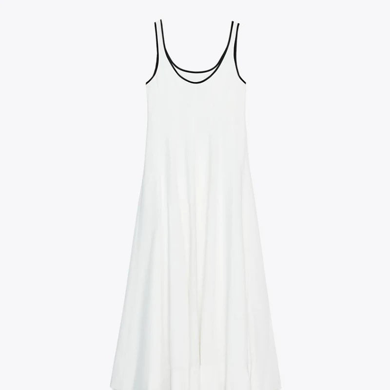 Hnewly  Elegant Women's Dress Halter Sleeveless Backless A-line Ankle-length Female Dresses Summer Vacation Date Fashion Lady Robe